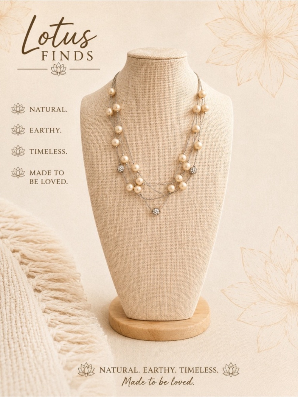Pre-Loved Layered Pearl & Sparkle Statement Necklace